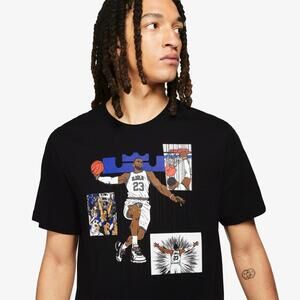 Mens Lebron Manga  Basketball Short Sleeve T-Shirt